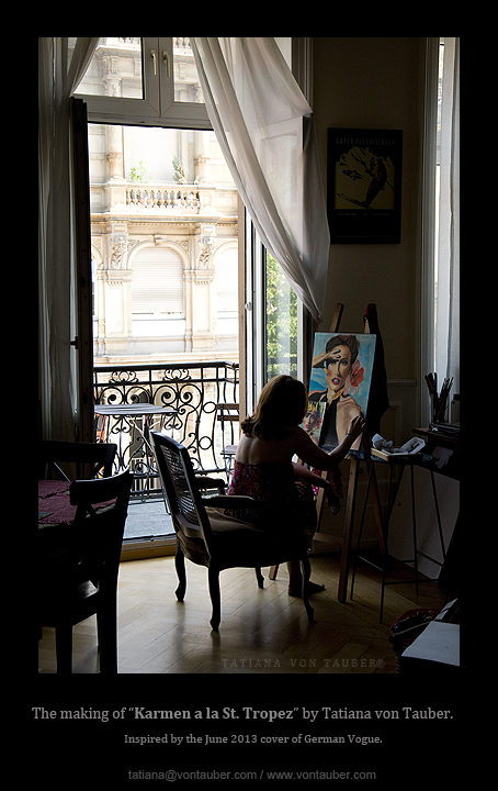 Painting "Karmen a la St. Tropez", Wiesbaden, Germany 2013