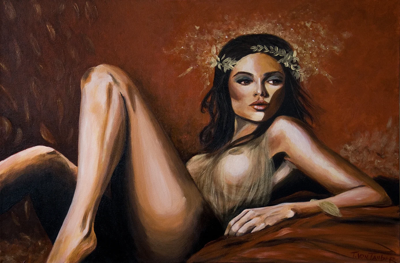 "Resting on Her Laurels", November 2016, acrylic on canvas, 24"W x 36"L x 1.5"D