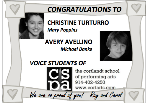 Two of our students landed leading roles in Mary Poppins at Archbishop Stepinac! 