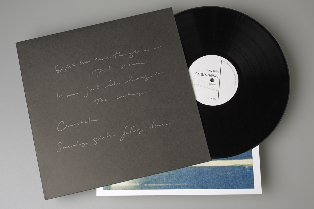Anamnesis , 2012 Record 12 x 12 in. Concept, design, and printing for 12" vinyl recording of poetry. Edition of 100.