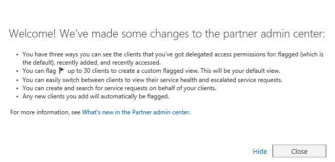 New features in Office 365 partner admin center — MCSMLab