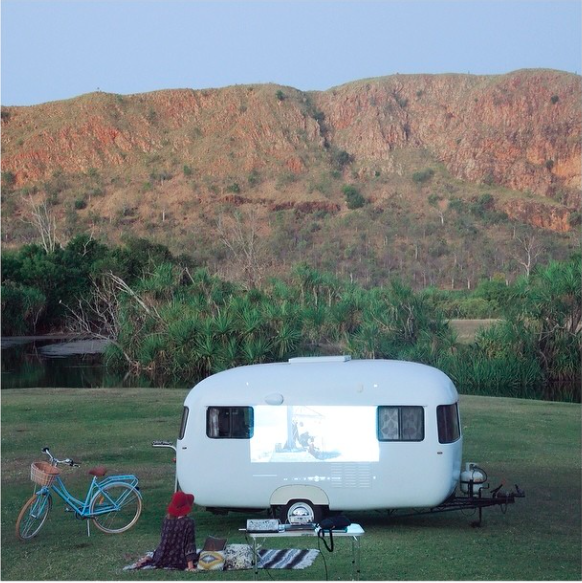 Friday night at my drive in / ride in movie theatre 