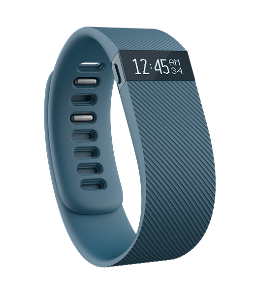 FITBIT CHARGE ACTIVITY + SLEEP WRISTBAND racks steps, distance, calories burned, floors climbed, active minutes and sleep. ncludes Caller ID.