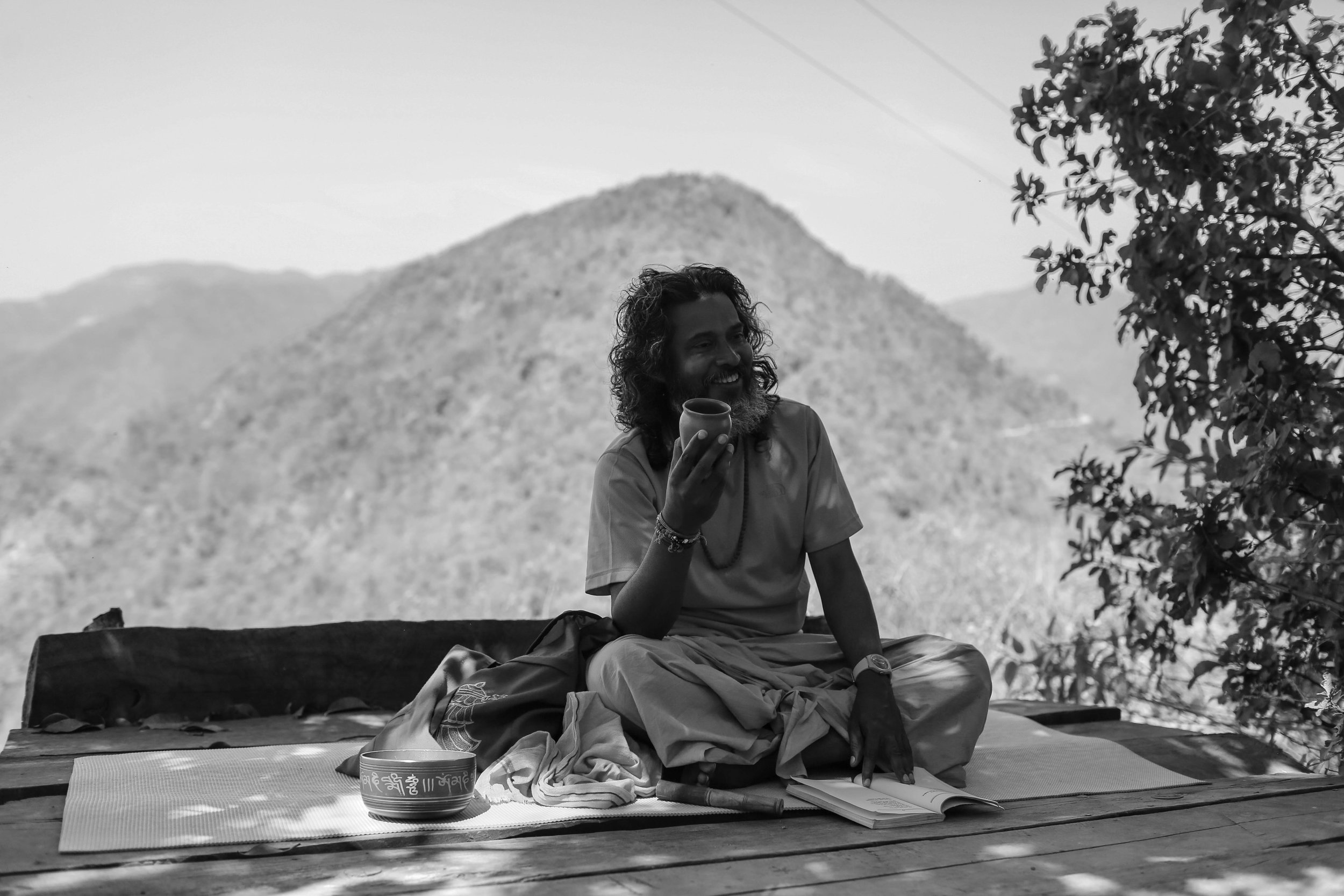 Learning philosophy by a local spiritual teacher in the foothills of the Himalayas, India