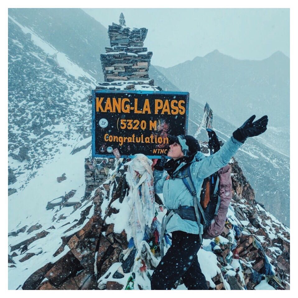 The top of Kang-La Pass, restricted Nar Phu trek, Nepal