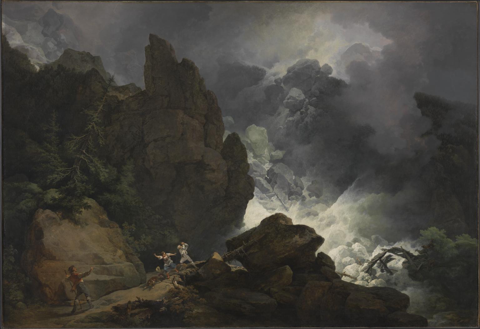 “An Avalanche in the Alps” Phillip James De Loutherbourg (1803)