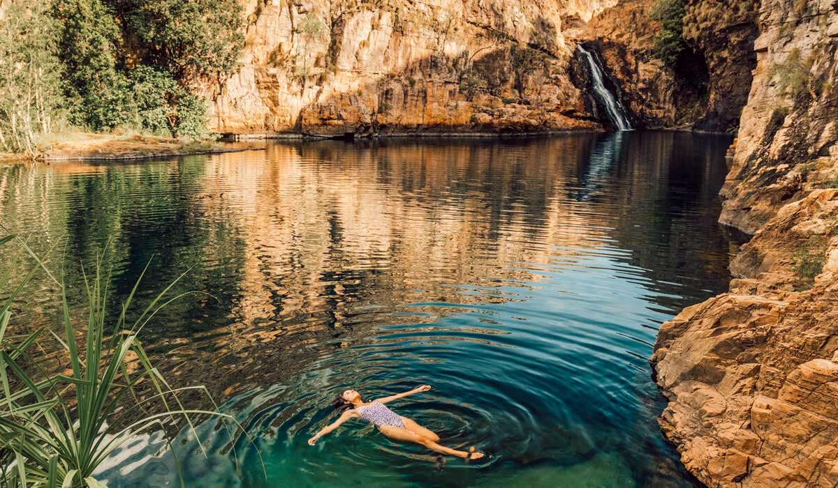Maguk Falls. Image Tourism NT/Kyle Hunter &amp; Hayley Anderson