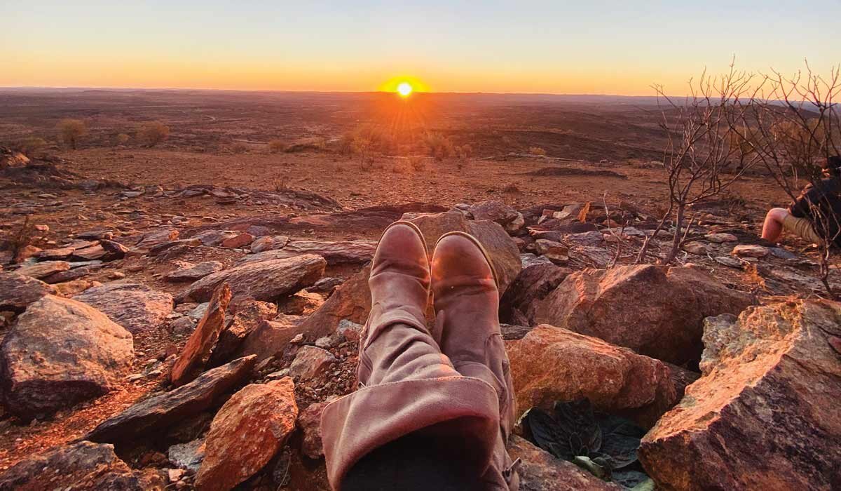 Endless horizon of the Mundi Mundi Plains, looking wistfully west into the closed South Australia border. Image Katrina Denoux