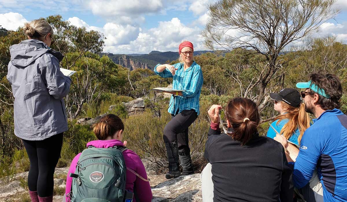 Caro conducting a navigation course in the Blue Mountains. Image Rachel Diamond