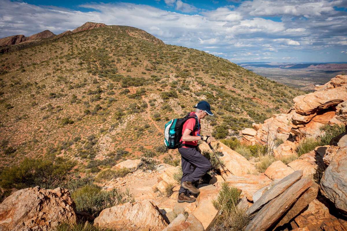 Hiking the Larapinta Trail. Image Fiona Harper