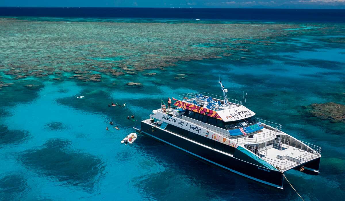 The Dreamtime Dive and Snorkel vessel on the Great Barrier Reef. Image Tourism and Events Queensland