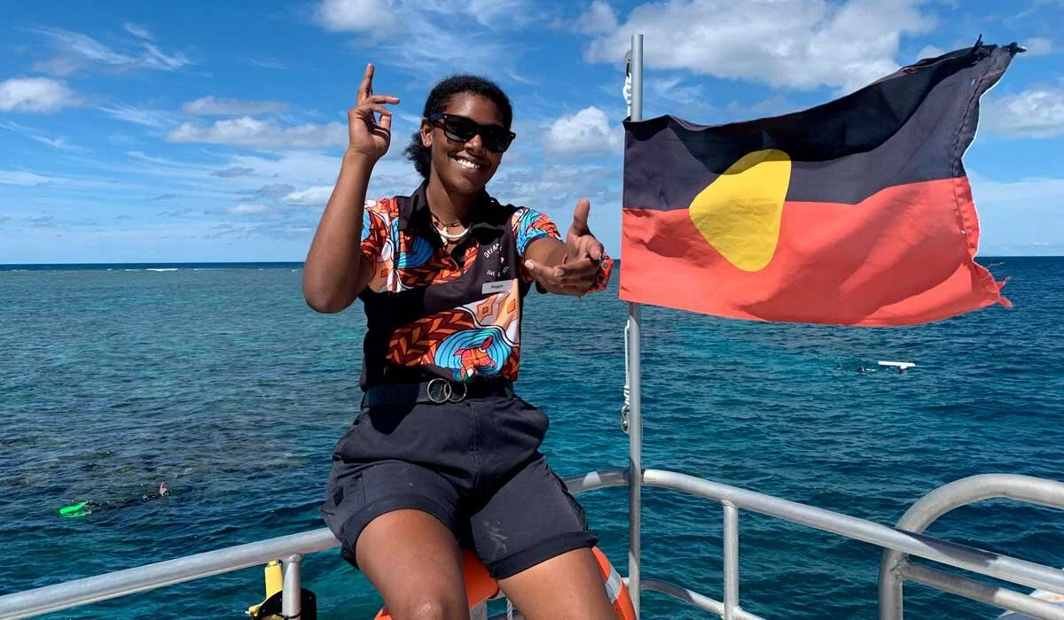 Regina Tabui on Dreamtime Dive and Snorkel. Image Angela Saurine