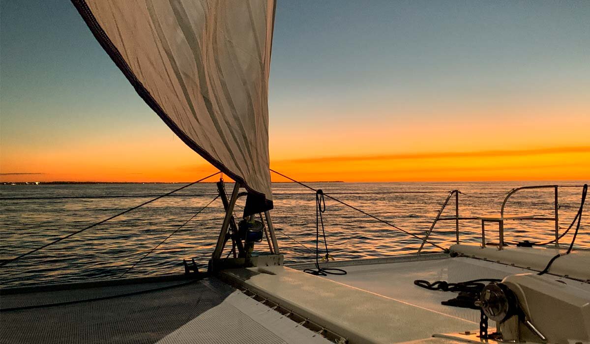 Sunset sailing on Hervey Bay with Cattitude Adventures. Image Fiona Harper
