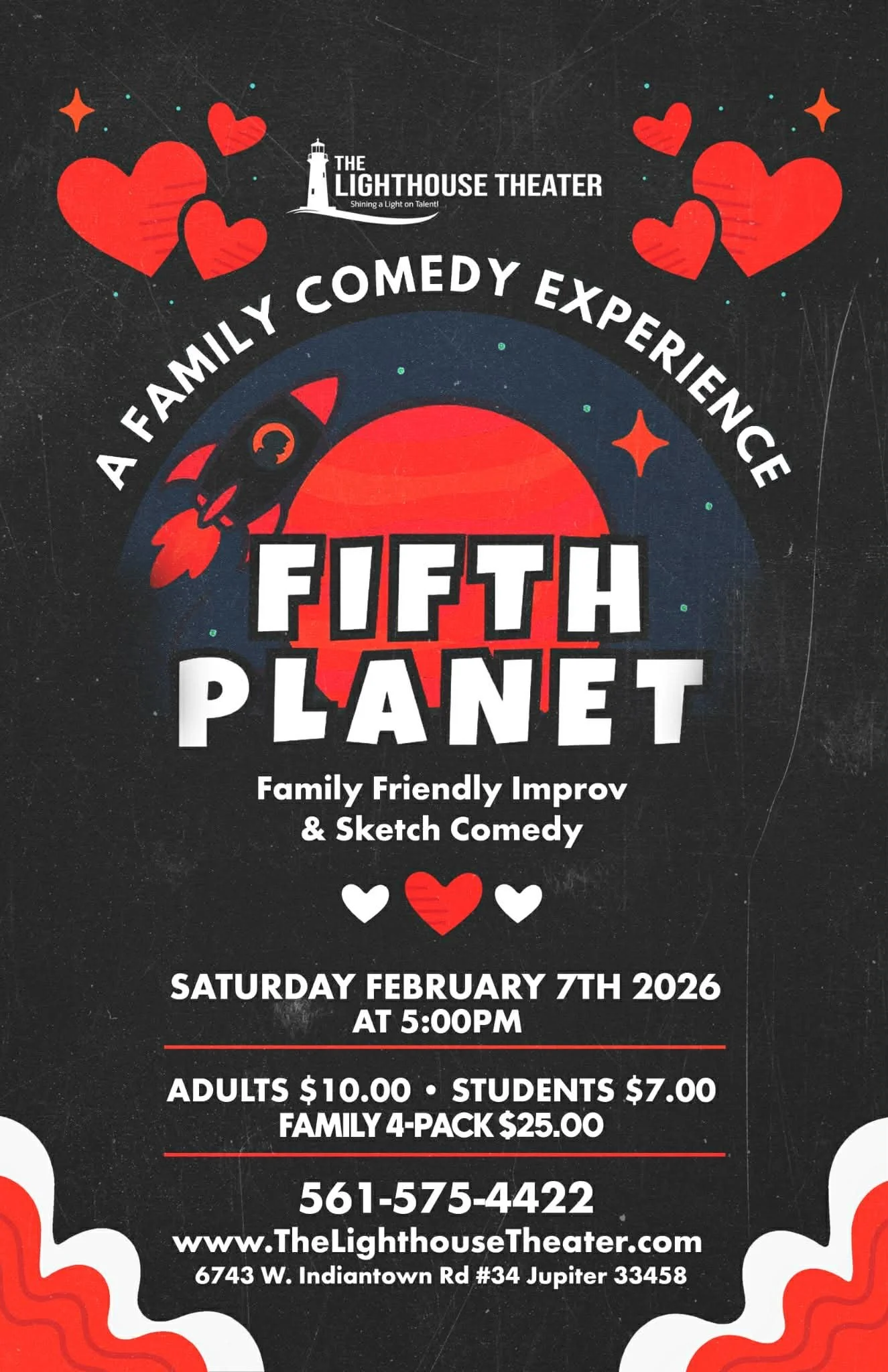 Fifth Planet family friendly improv show poster