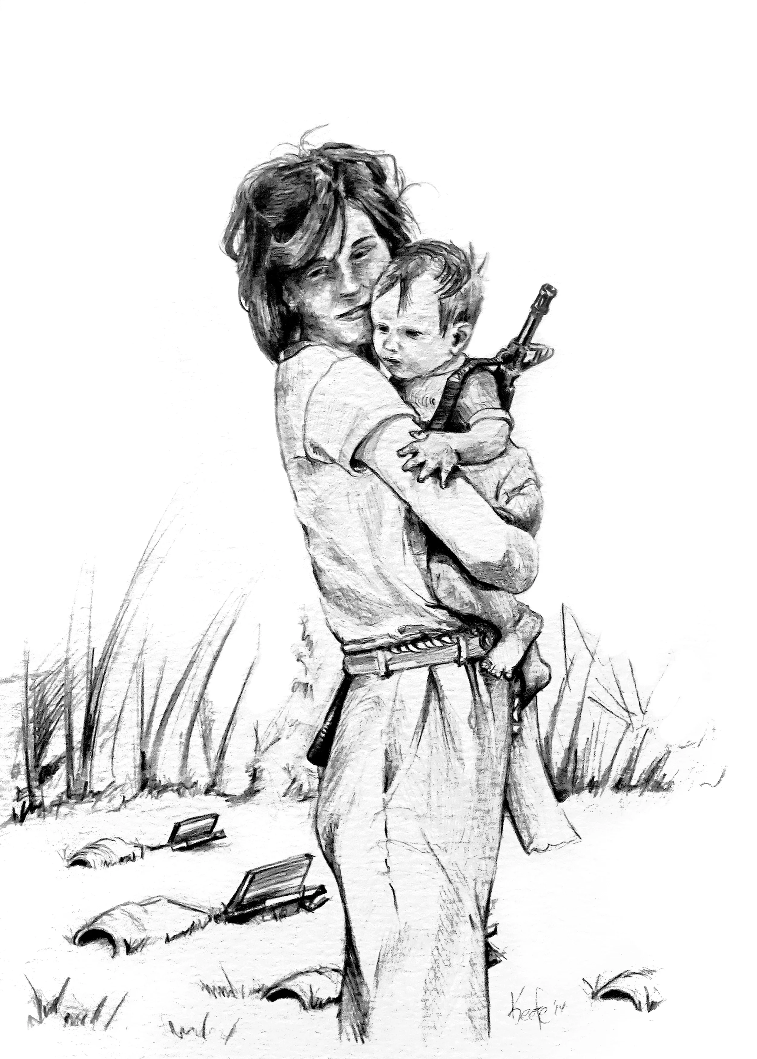 The Invisible Piper 10 x 7 pencil on paper 2014