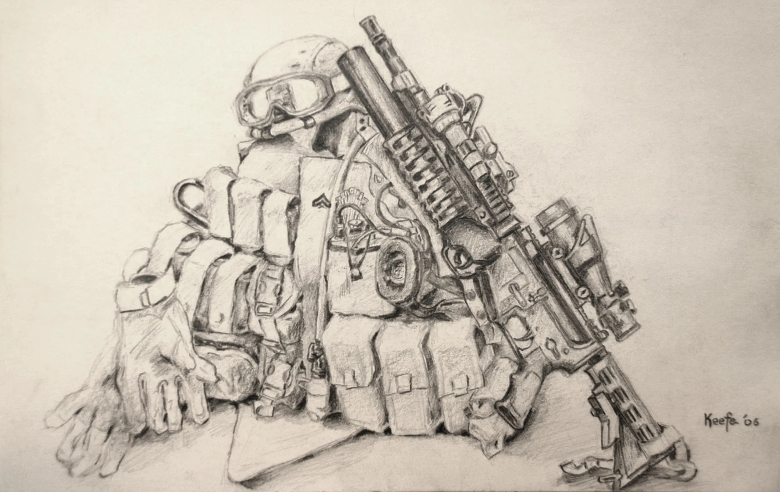 Off Duty 6 x 8 pencil on paper 2006