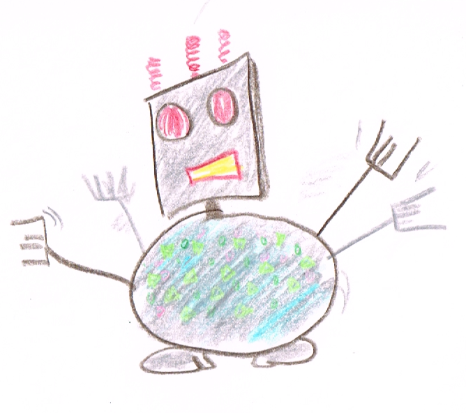 Robot, by Terry. OK, so I'm useless at drawing. Get over it!