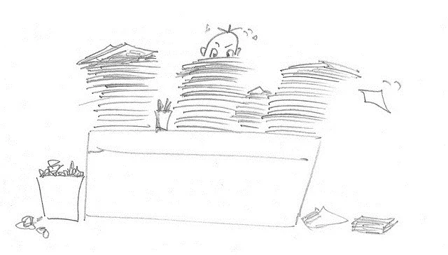 Your editor, slaving away, sorting out articles for the latest issue of Digital Education!