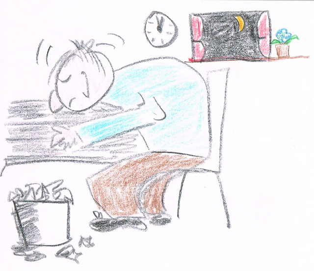Me slaving over the next issue of Digital Education