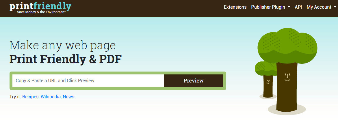 printfriendly extension