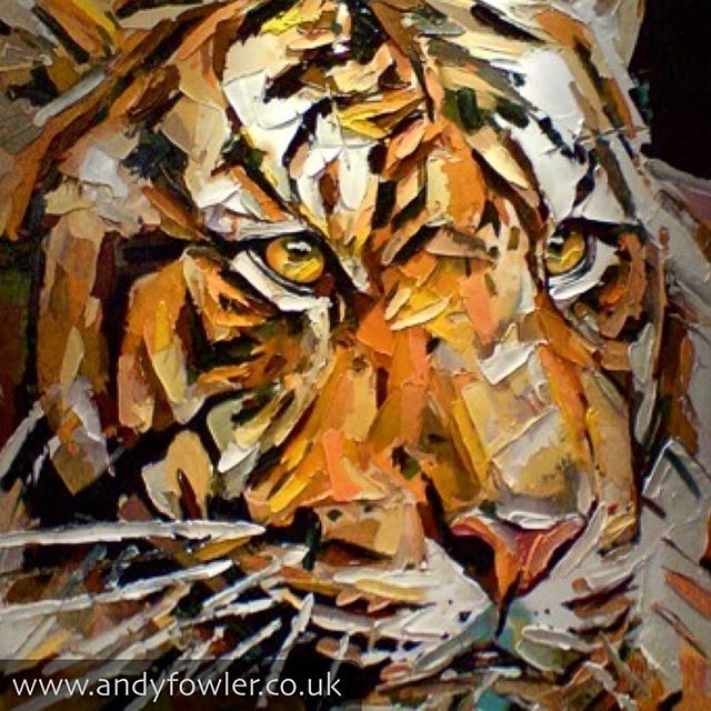 From the archives... #tiger #tigerpainting #palletknifepainting #oilpainting #painting #wildlifeart #wildlifeartist #andyfowler #andyfowlerart #andyfowlerartist