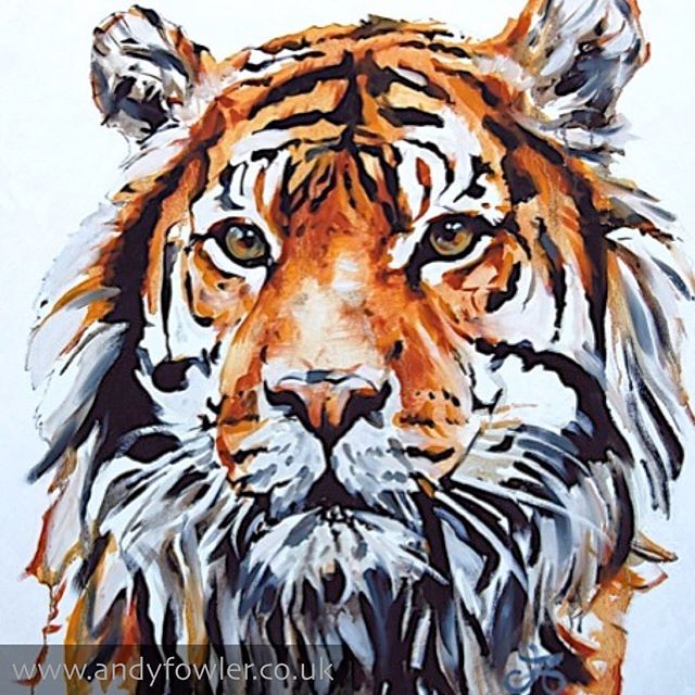 From the archives... #tiger #tigerpainting #palletknifepainting #oilpainting #painting #wildlifeart #wildlifeartist #andyfowler #andyfowlerart #andyfowlerartist