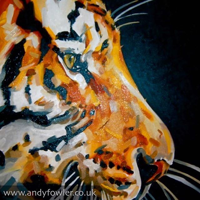 From the archives... #tiger #tigerpainting #palletknifepainting #oilpainting #painting #wildlifeart #wildlifeartist #andyfowler #andyfowlerart #andyfowlerartist