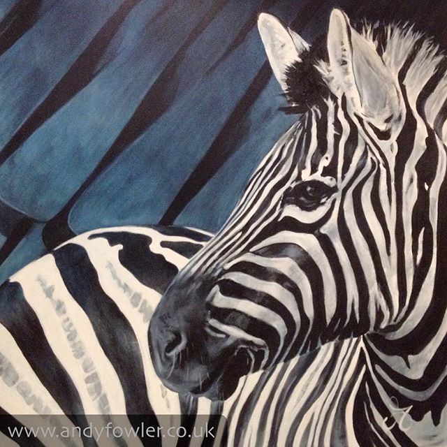 Meet #mbizi / #tembo / #zebra with #mbira My #painting #zebrapainting - #artist #wildlifeartist #andyfowler #andyfowlerart #andyfowlerartist