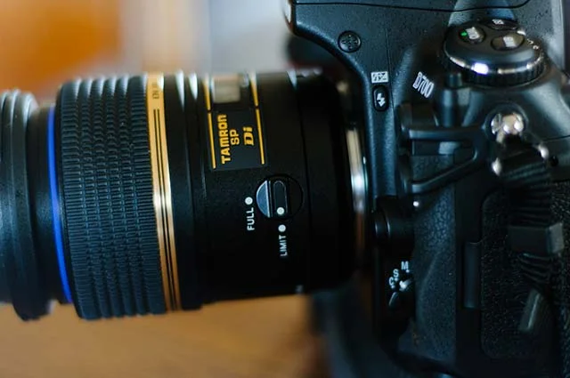 To start with, this is my macro lens. I use the Tamron 100mm f2.8 macro on my Nikon cameras as, while Tamrons aren’t quite as solid as Nikon lenses, I love their sharpness, and even though I use them professionally, I tend to baby my lenses so I know that I don’t have to worry too much about potential damage.