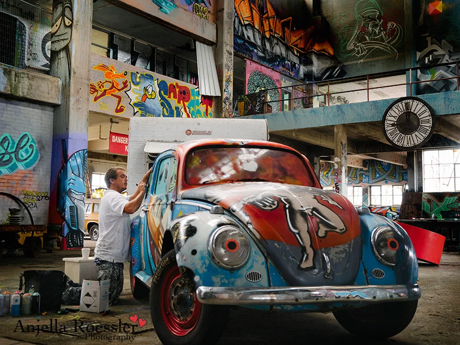 Sad-face guy artist at work. I hope he knows how much joy he brings!