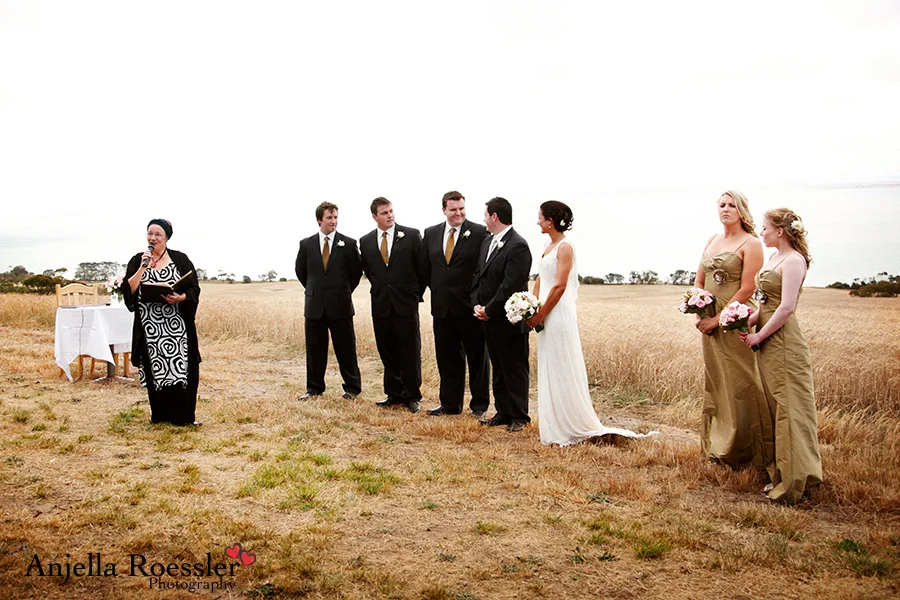 Nettie officiating at a gorgeous outdoor wedding in the Geelong region