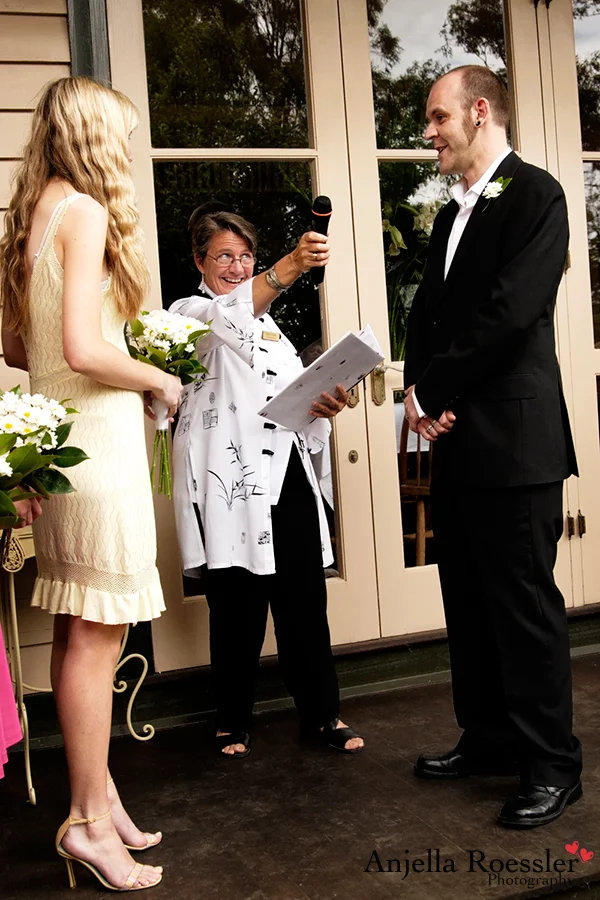 Celebrating a marriage in a relaxed garden wedding in Geelong.