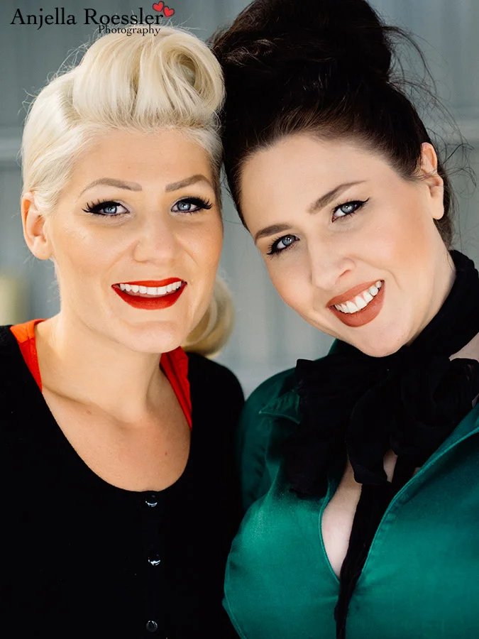 Kez and Gemma from Bang Bang Beauty bar. Such talented specialists in vintage hair and makeup!