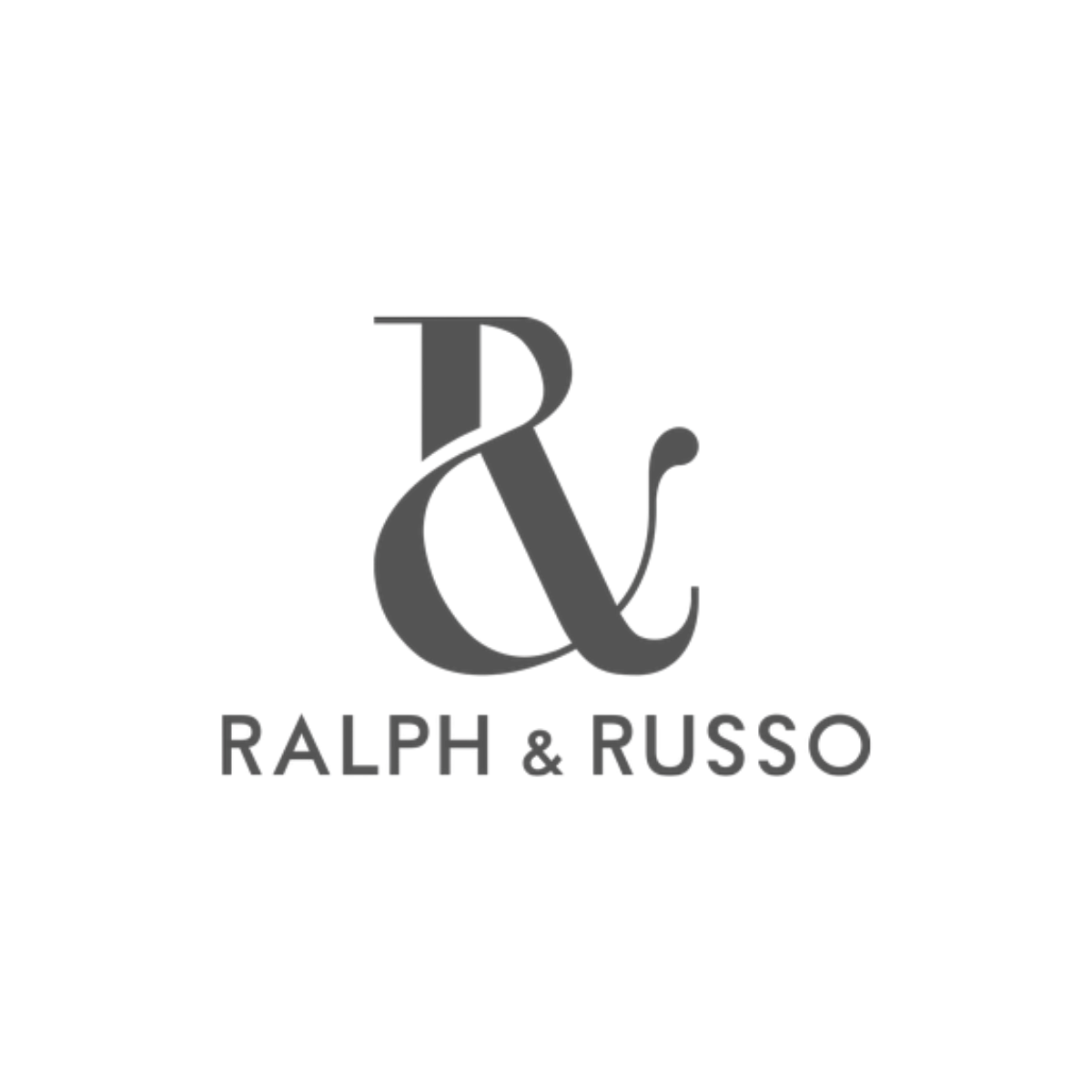 Black logo with stylized letters R and R intertwined and the text "Ralph & Russo" below