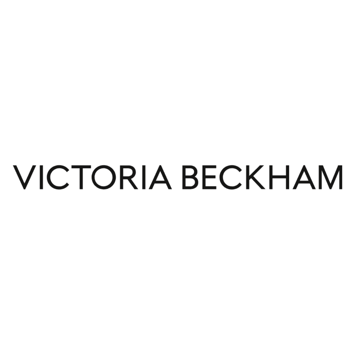 Black square background with the name "Victoria Beckham" in large black letters across the center.
