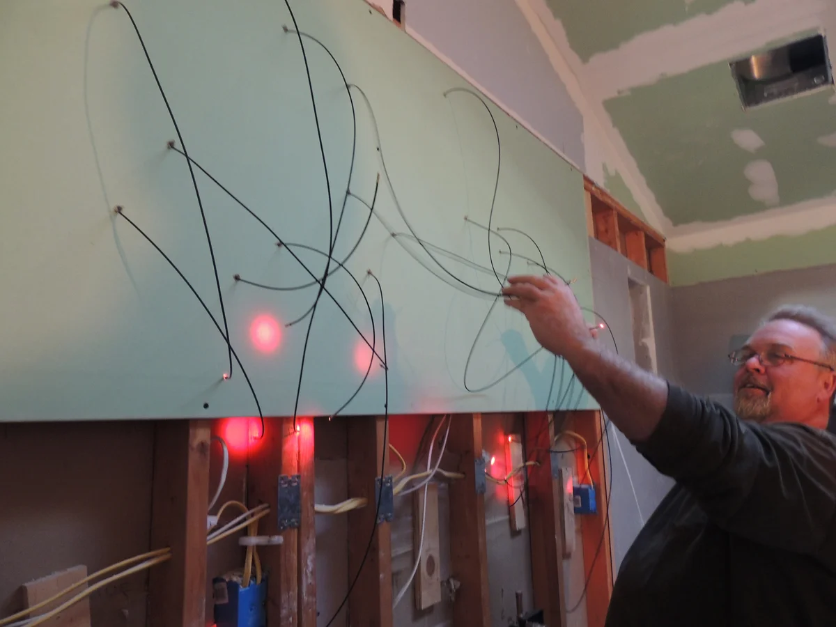 Frank is delighted to see glow tips on the twenty wires.