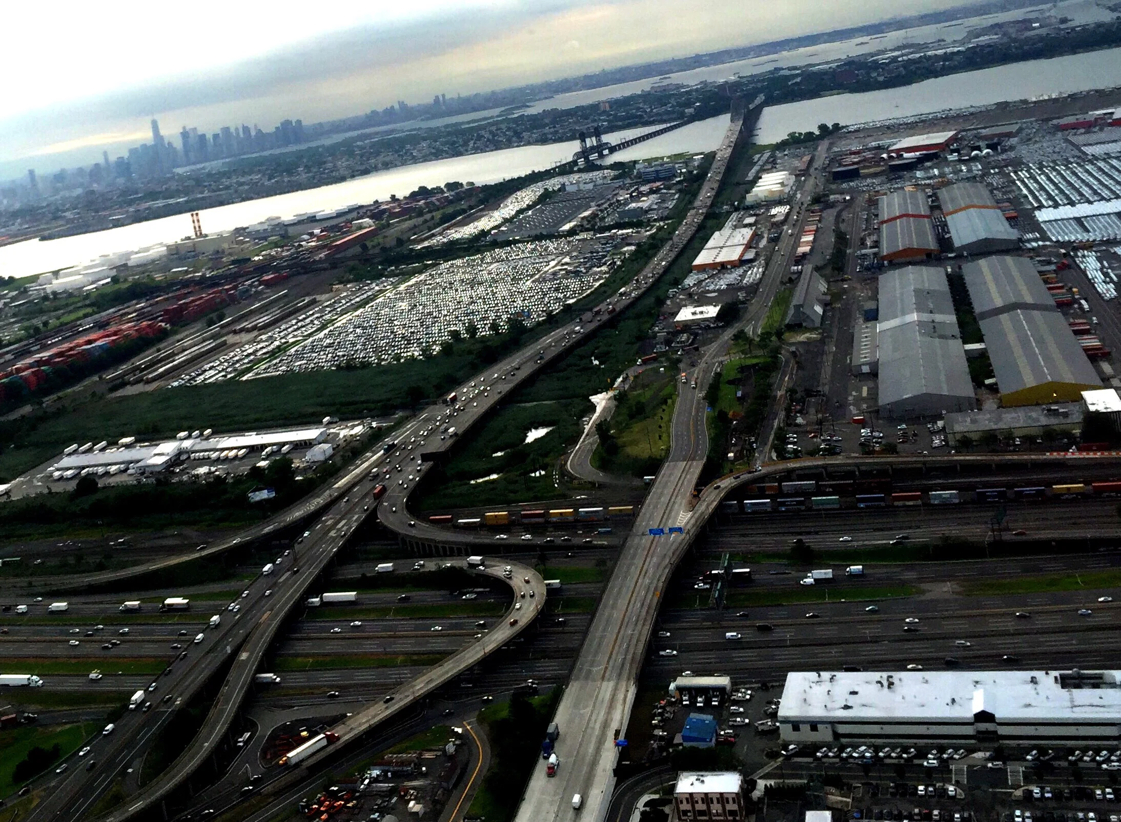 Over Newark Liberty Airport at 8:34 AM (Eastern Daylight Time) on August 18.