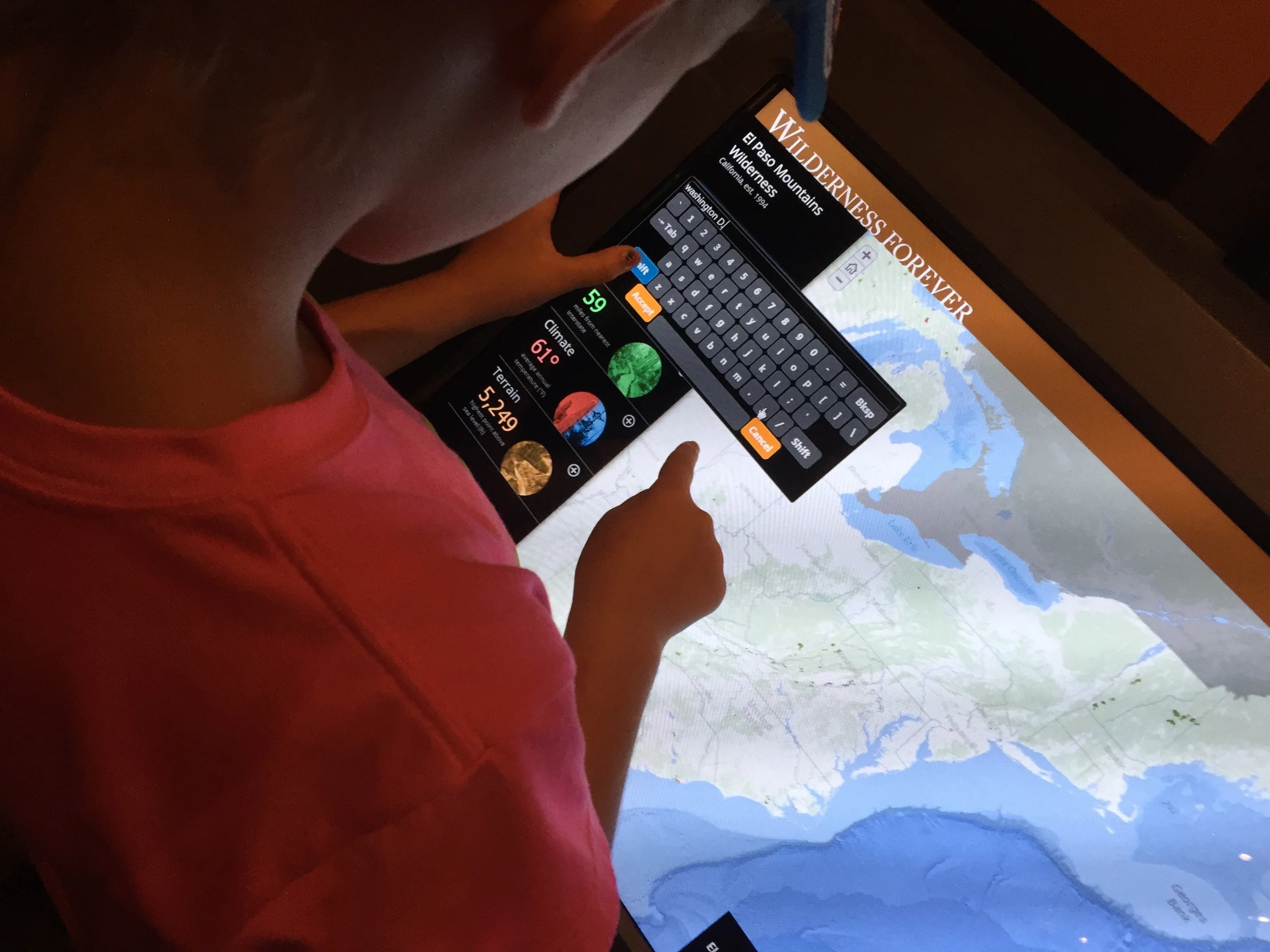 My Daughter figured out the interactive map in about 4 seconds. (pretty sure it's operations dashboard)
