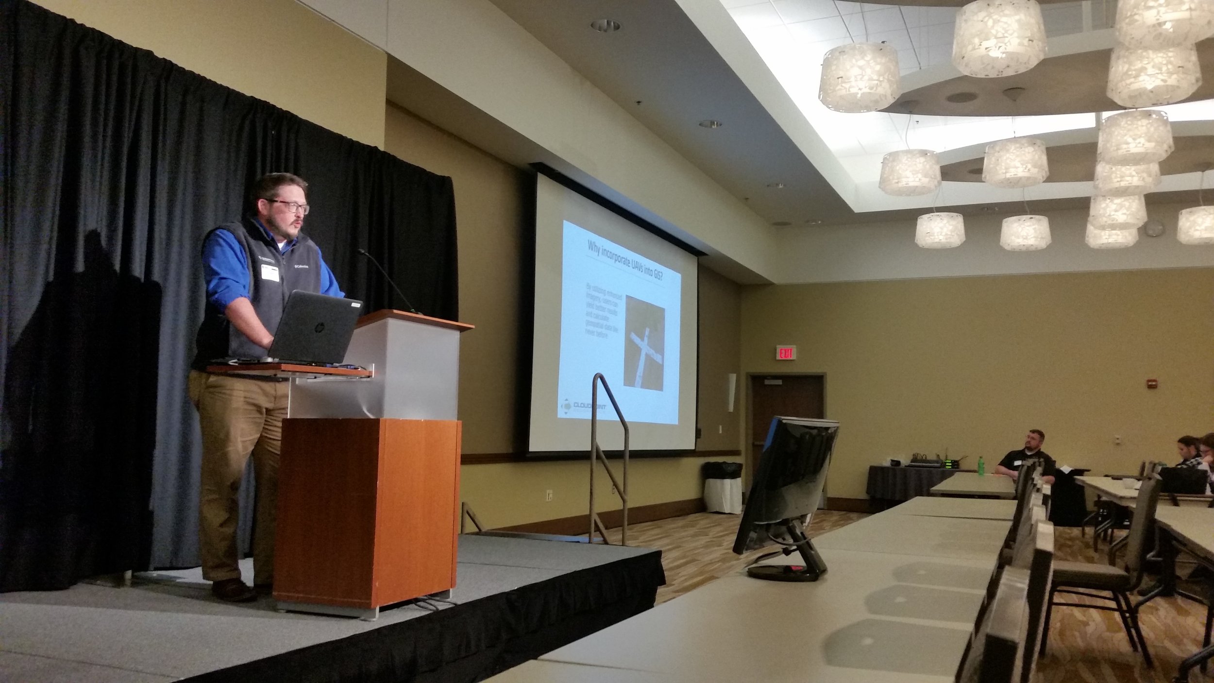 Joe Christian presents a Lightning Talk about UAV Mapping at the University of Illinois GIS Day.