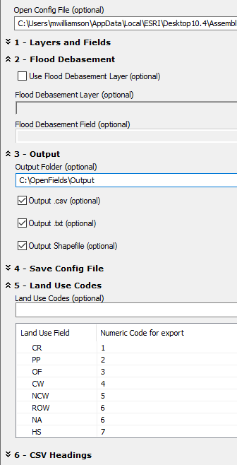 OpenFields Options