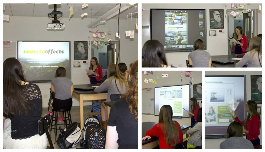 Presented Reverse Effects to the Kingswood Oxford private school in West Hartford, CT. I organized a school-wide awareness week where we created a sculpture with recyclables. Allowing the community to visualize the waste generated in a one week period.