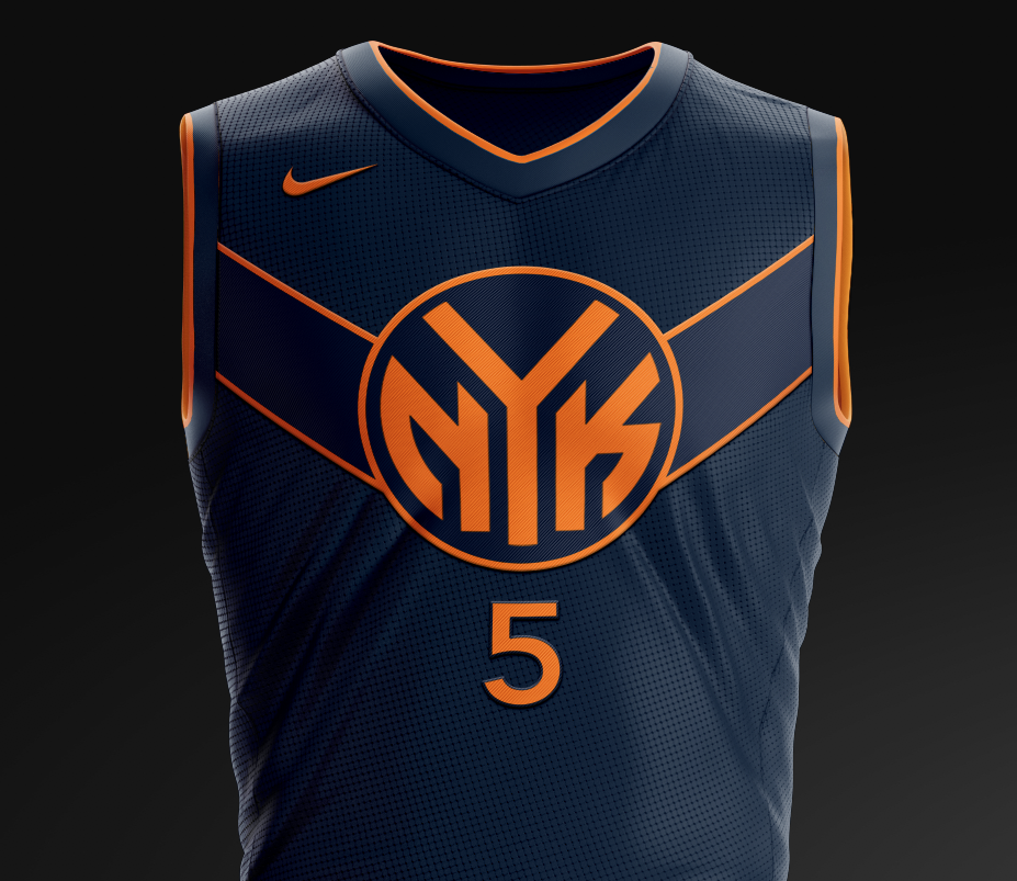 design orange new york knicks jersey