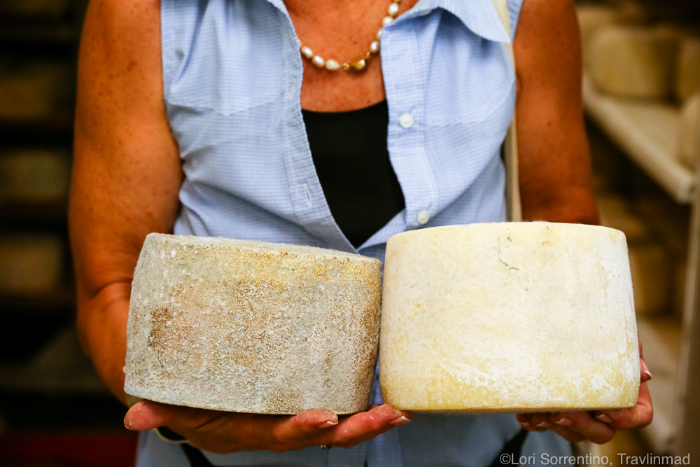 Aging pecorino cheese