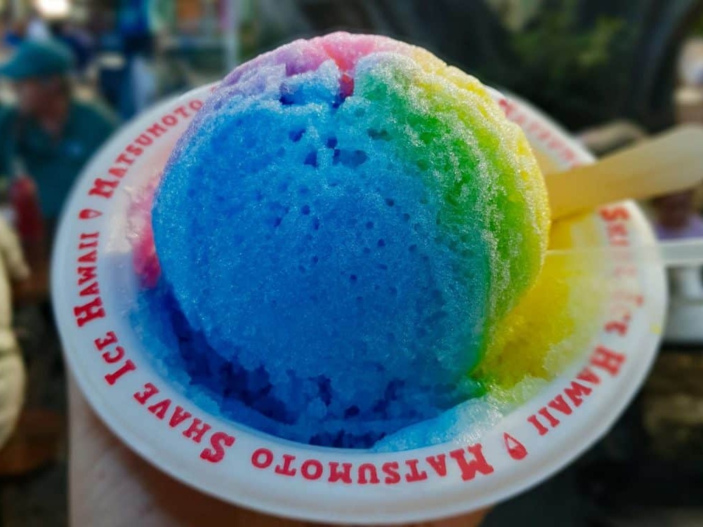 Matsumoto’s famous colorful shave ice dessert, Haleiwa, Oahu