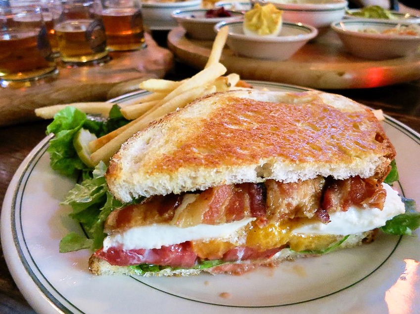 Grilled Cheese with Heirloom Tomatoes and Neuski Bacon at the Old Fashioned in Madison, Wisconsin