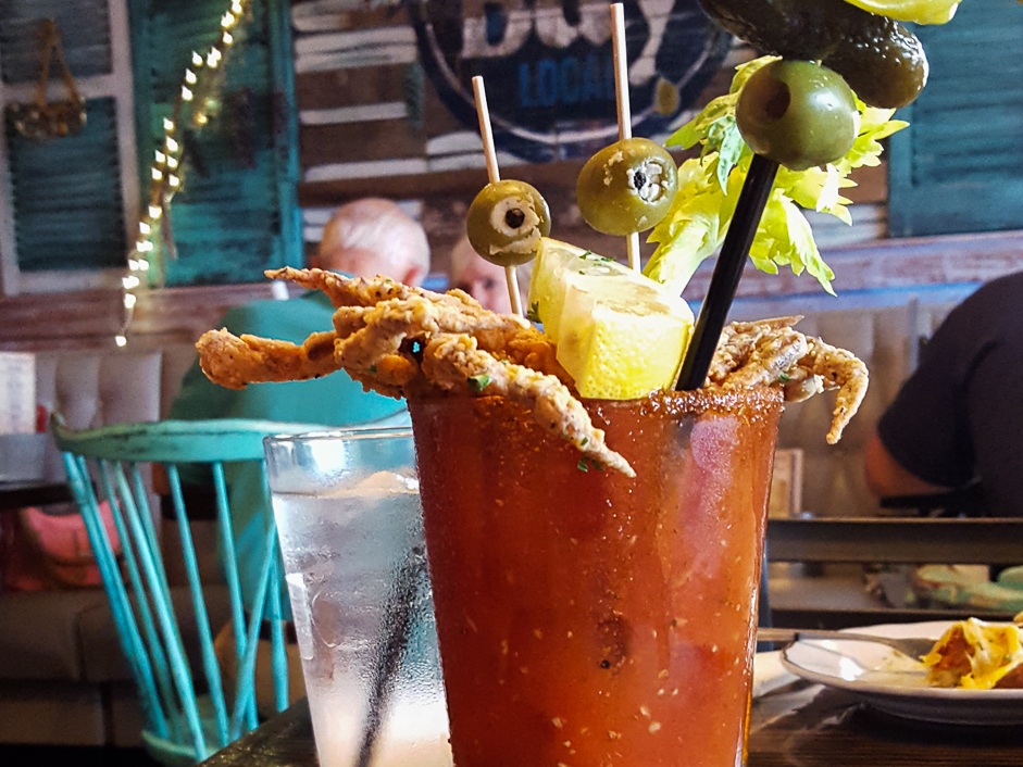 Soft shell crab topped Bloody Mary, Virginia Beach, Virginia