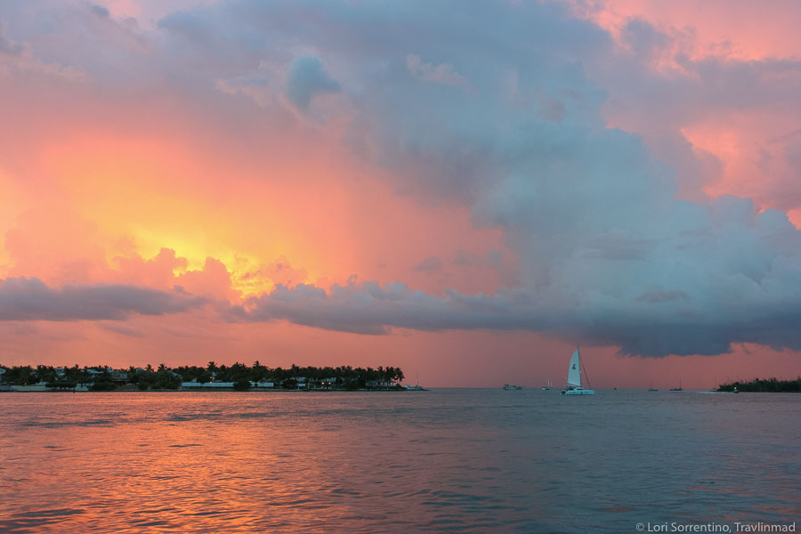 Thundery sunset over Mallory Square, Key West, Florida