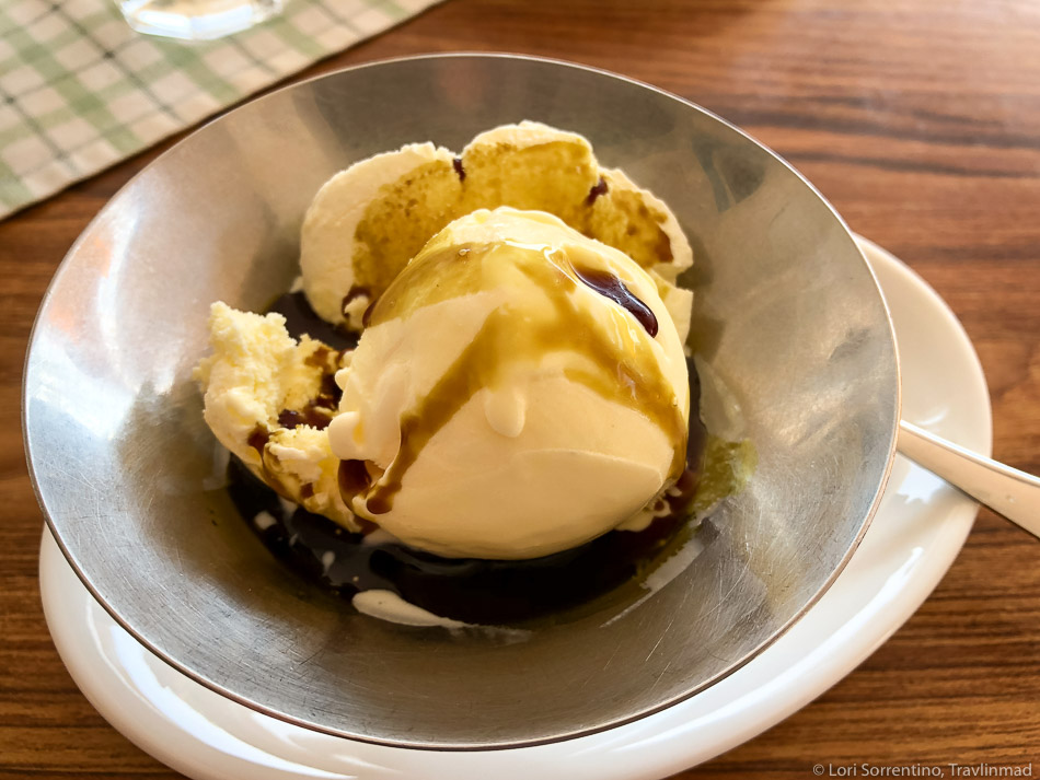 Pumpkin seed oil over vanilla ice cream may sound strange, but it's delicious!