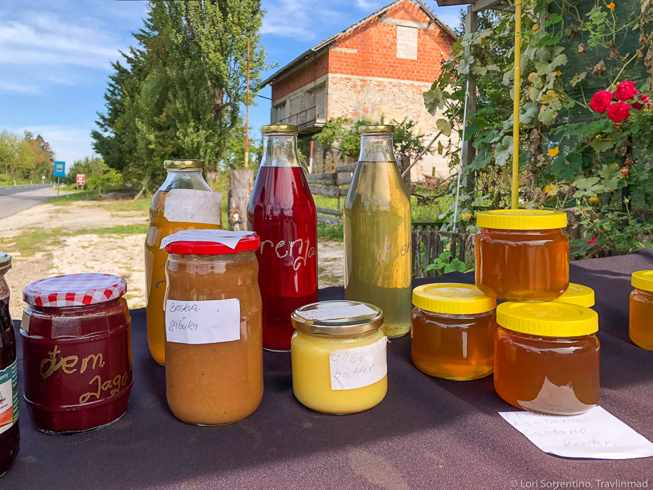 Organic Slovenian honey at a road side stand