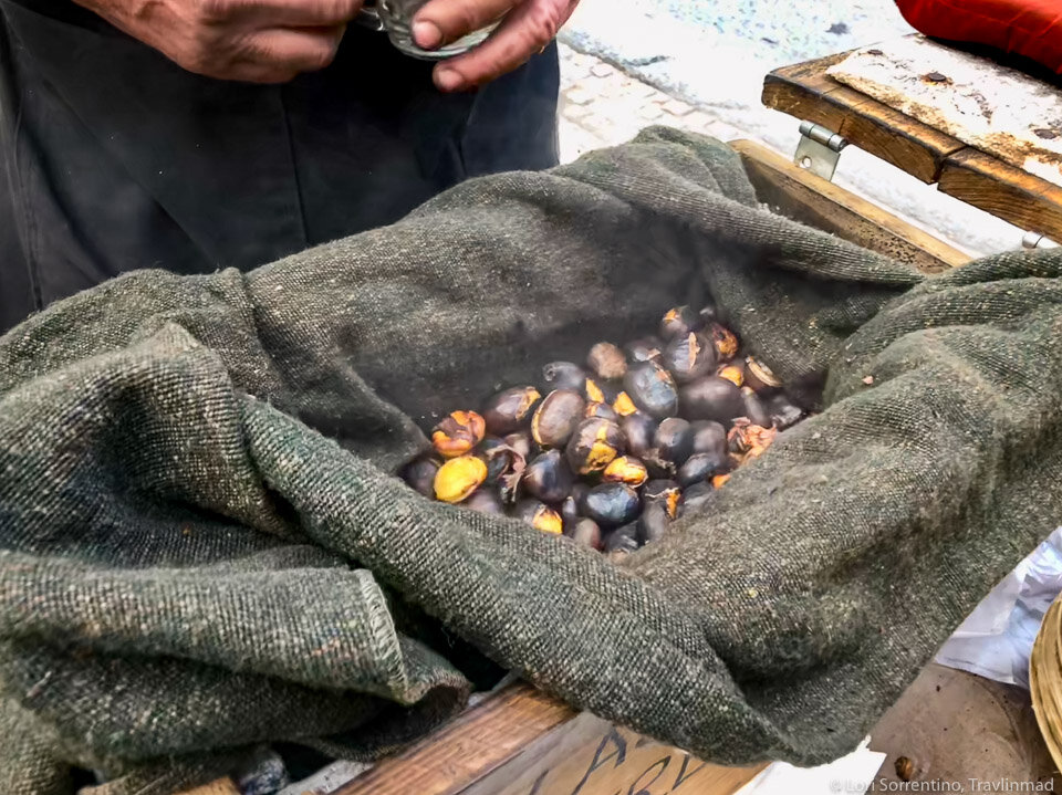 Roasted chestnuts (kastanien) in South Styria, Austria